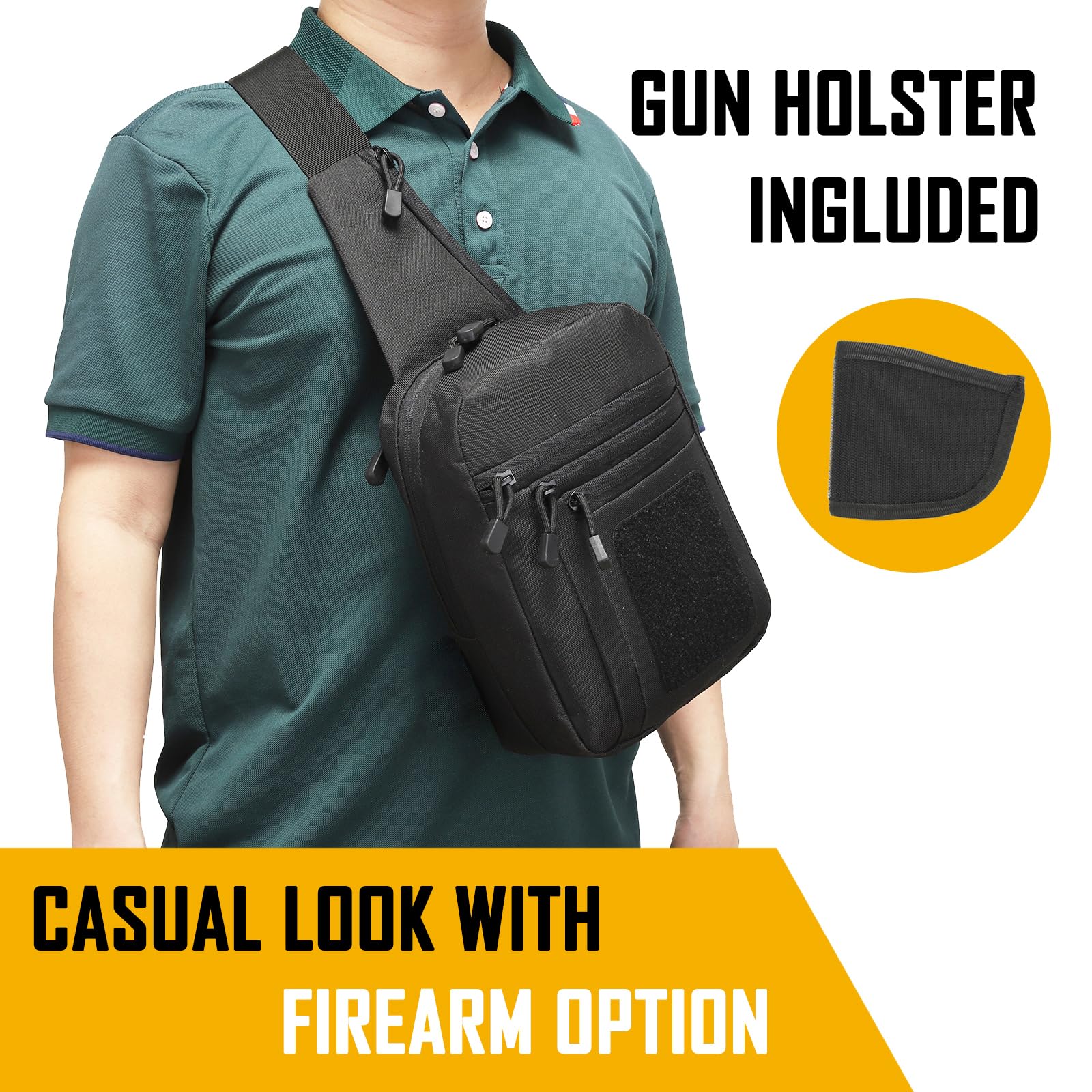 Edc Carry Handgun - Concealed Carry Crossbody Bag for Men,