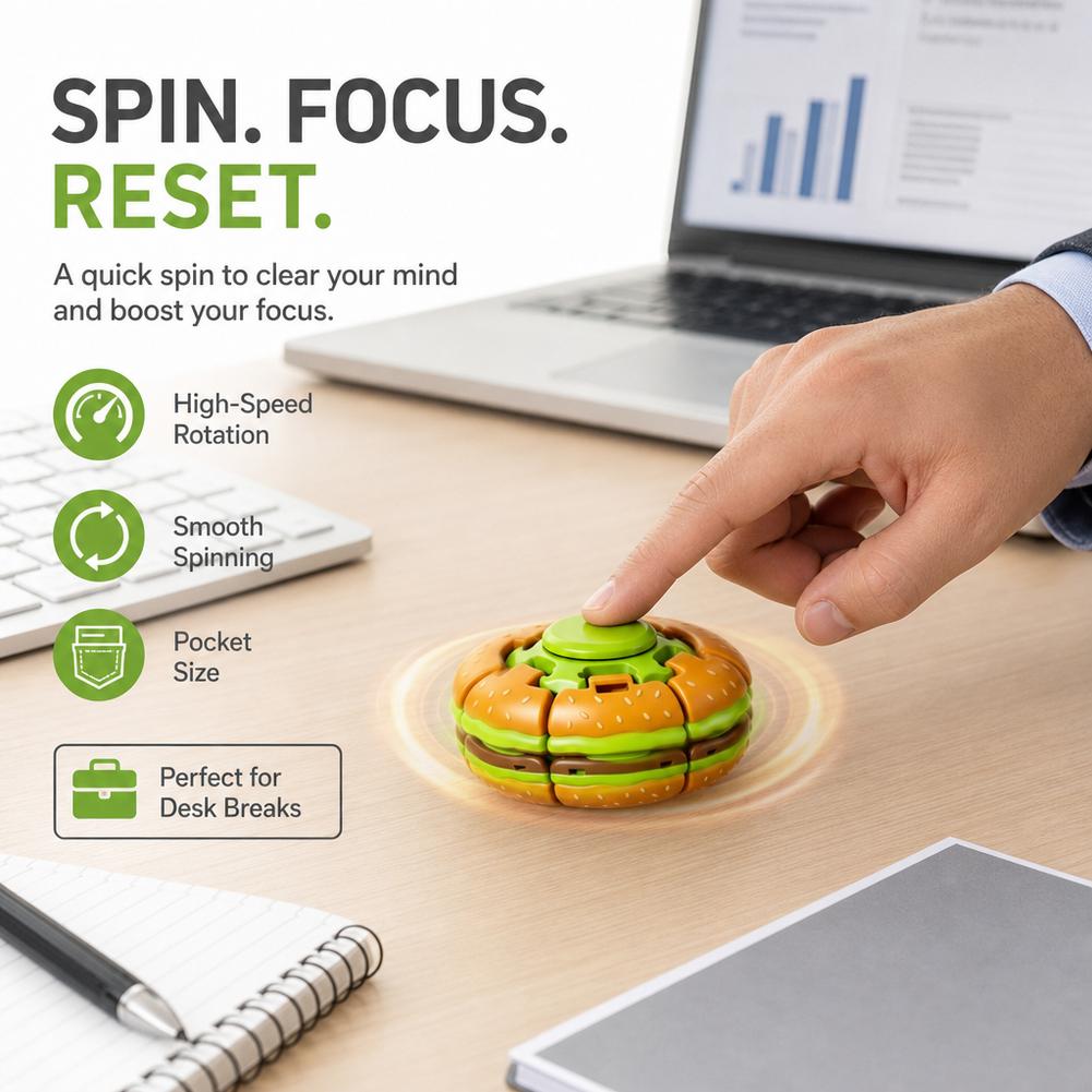 Burger Fidget Spinner Toy 3D H - đánh giá và giá Fidget Spinner Bearing