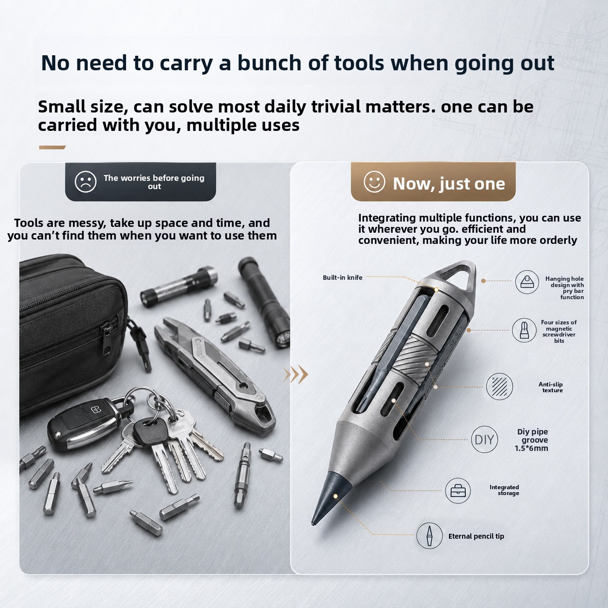 7 in 1 Titanium EDC Multi Tool - đánh giá và giá Titanium Pry Bar