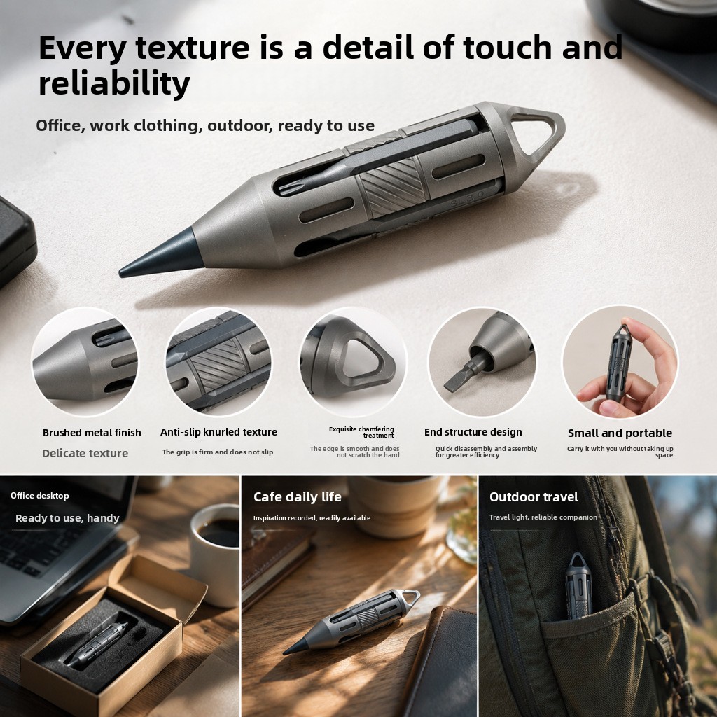 7 in 1 Titanium EDC Multi Tool - đánh giá và giá Titanium Pry Bar